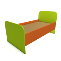 Кровать детская одноярусная на панелях (цвет) 1432х632х600 мм