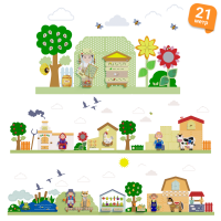 Набор декоративно-развивающих панелей "Деревенька"