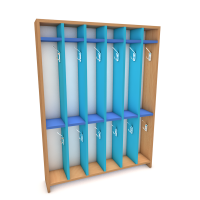 Шкаф для полотенец двухъярусный с полочкой, 6 секций