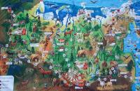 Коврик - игра "Путешествие по России" + кубик и 4 фишки