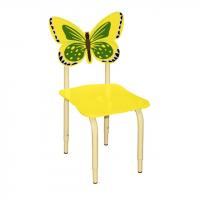 СТУЛ ДЕТСКИЙ НА МЕТАЛЛОКАРКАСЕ РЕГУЛИРУЕМЫЙ "БАБОЧКА" жёлтый