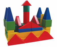 Конструктор детский деревянный "Строитель" напольный большой 390 элементов по программе Дом Радости, Крыловой Н.М.