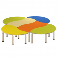 Комплект столов "Анютины глазки", регулируемых по высоте на колесах, 2400х2400 мм (ЛДСП)