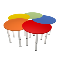 Стол-трансформер "Капля" (5 столов), 700х570 мм (ЛДСП)