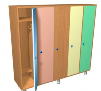 Шкаф для одежды на металлических ножках, пятисекционный